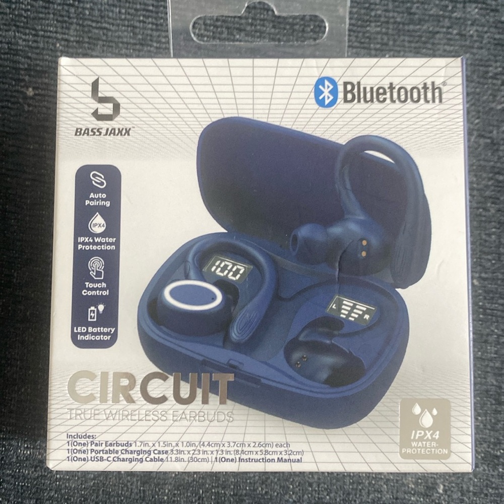 Bass Jaxx Circuit True Wireless Earbuds Bluetooth- Navy